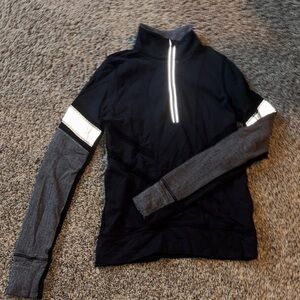 Ivivva Black and Gray Half-Zip Pullover